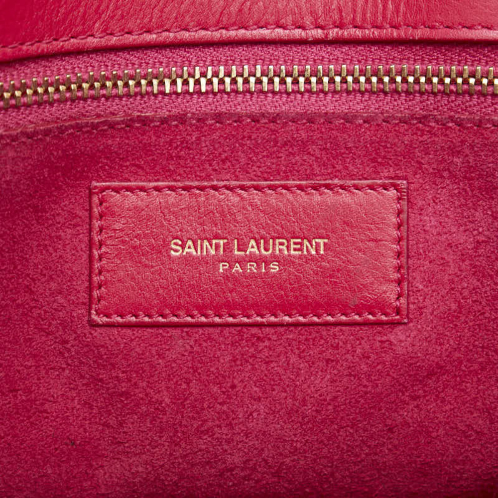 Saint Laurent Sac de Jour tote bag in pink red leather - Picture 9 of 9